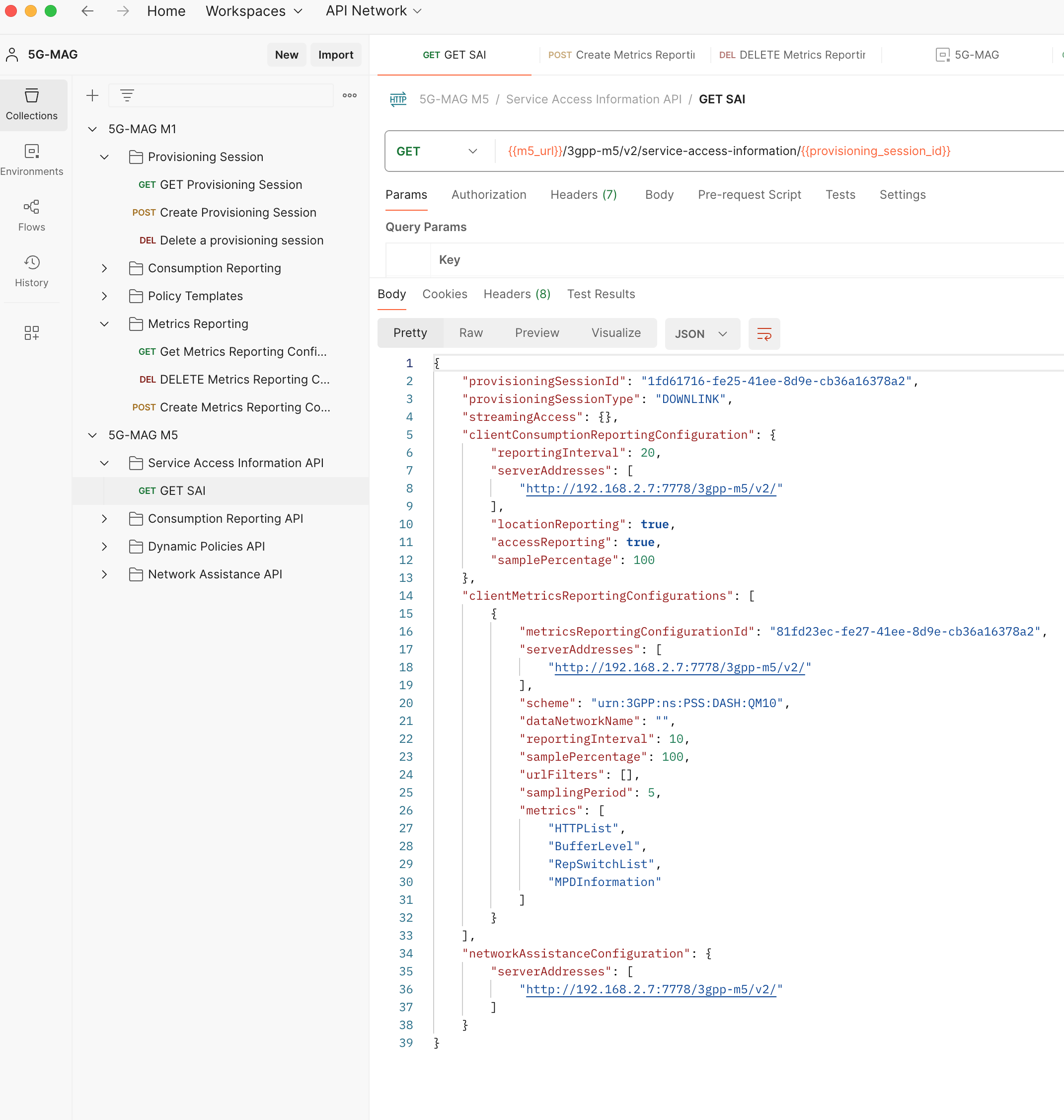 Postman M5 Metrics